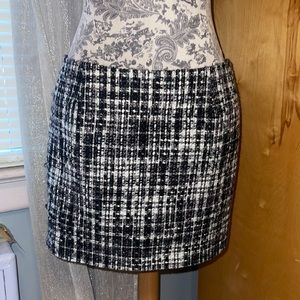 Venus Tweed plaid mini skirt in black and white